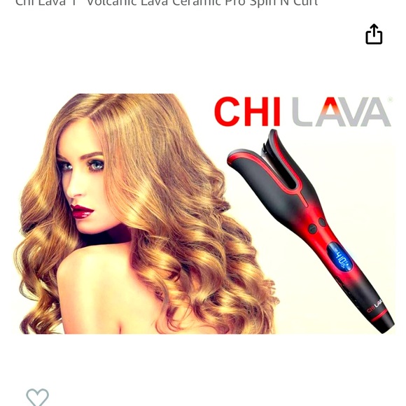 NIB CHI Lava Spin N Curl, 1” Barrel Professional Curling Iron - Black/Red - Picture 2 of 4